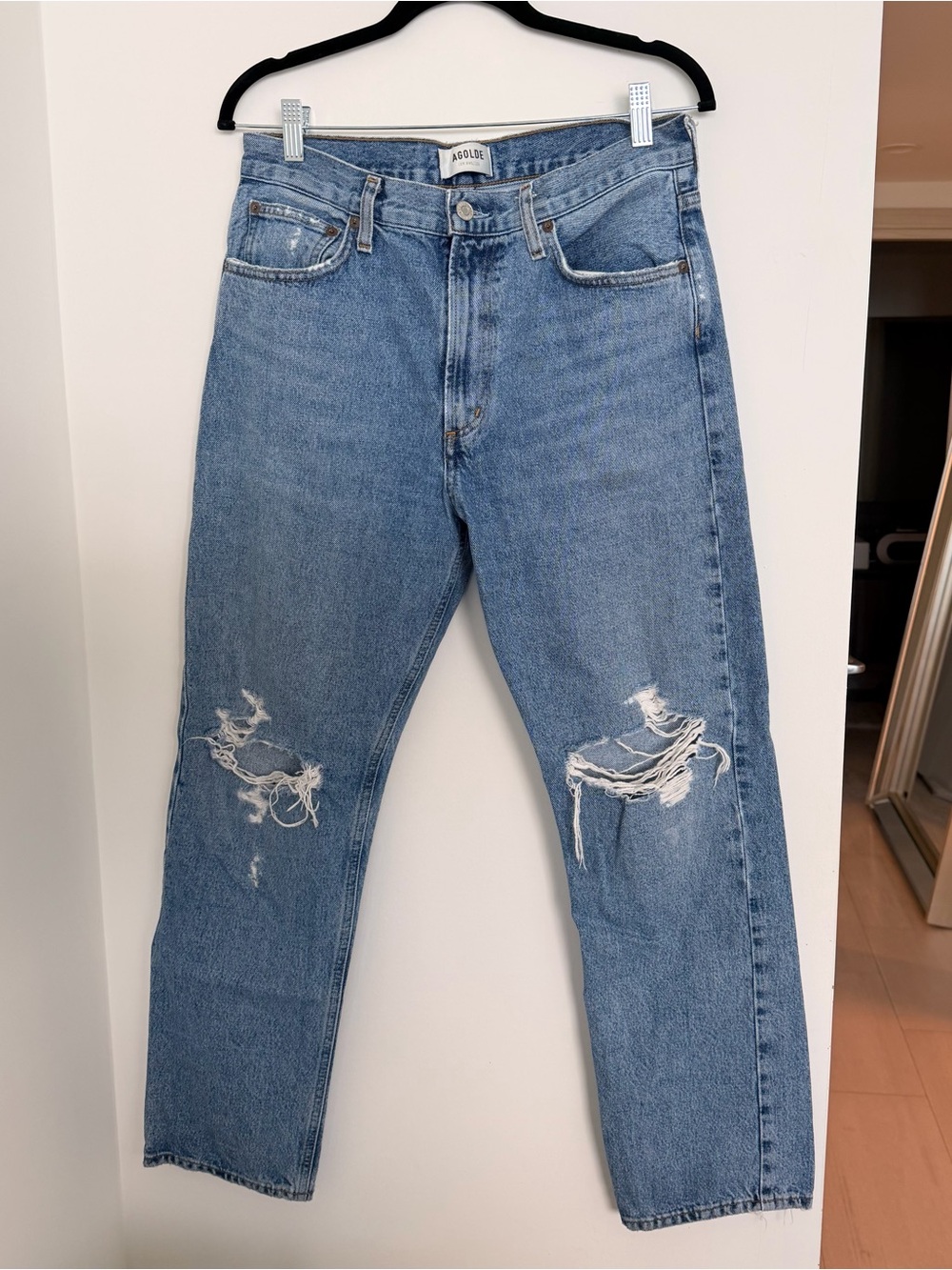 Agolde Light Blue Distressed Jeans